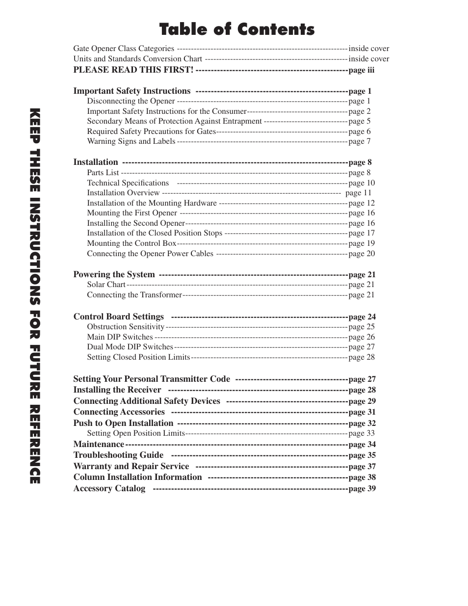 GTO 2502 User Manual | Page 3 / 44