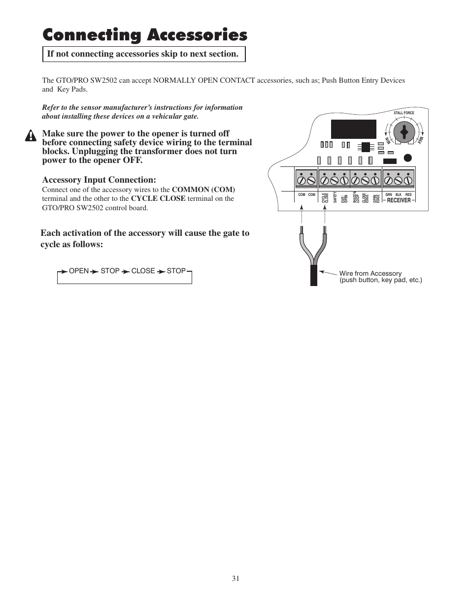 Connecting accessories | GTO 2502 User Manual | Page 35 / 44