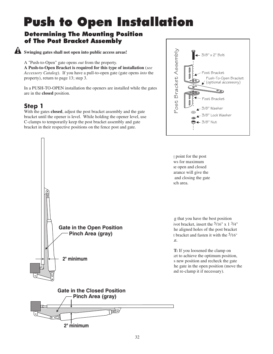 Push to open installation, Step 2 | GTO 2502 User Manual | Page 36 / 44