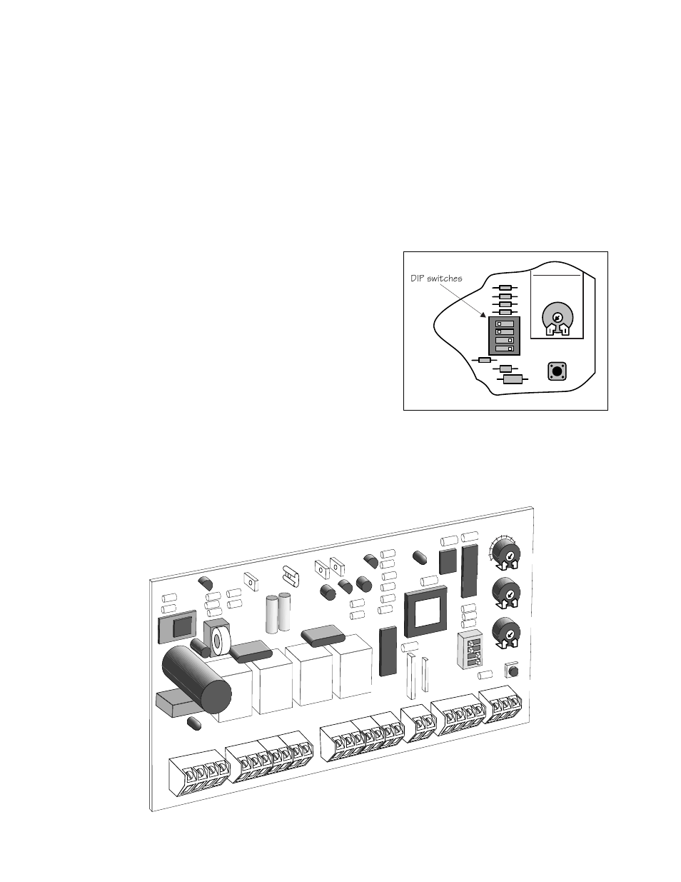 Control board settings, Dip switches, Learn | GTO RB923 rev User Manual | Page 25 / 48
