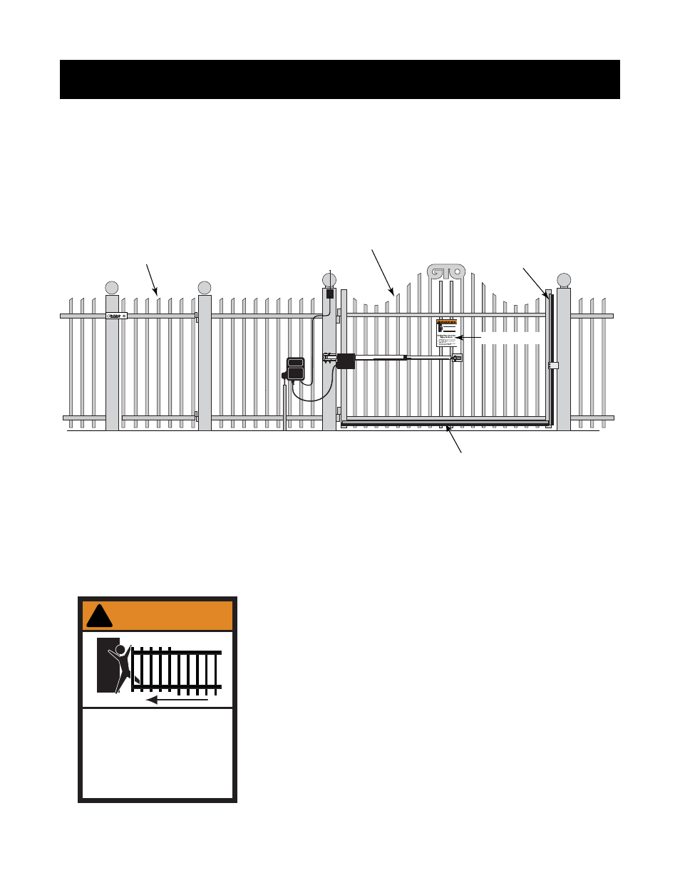 Important safety instructions, Required safety precautions for swing gates, Install warning signs entrapment protection | Warning signs, Warning | GTO RB923 rev User Manual | Page 9 / 48