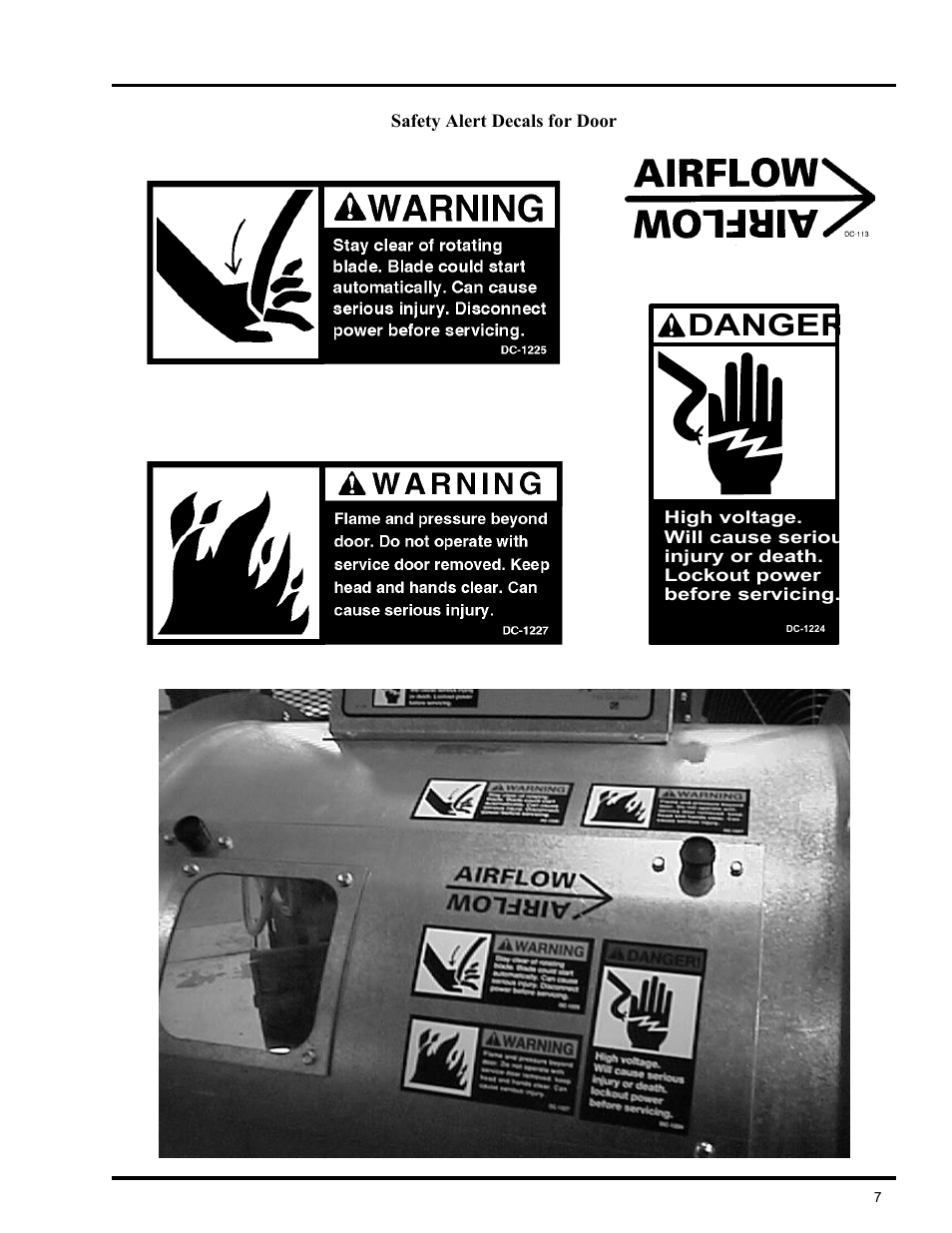 Danger, Safety alert decals | GSI Outdoors VLC User Manual | Page 7 / 37