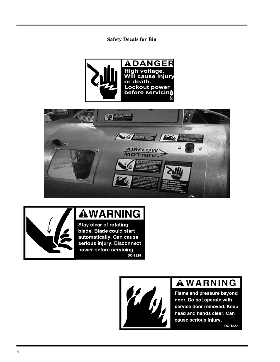 Danger, Safety alert decals | GSI Outdoors VLC User Manual | Page 8 / 37