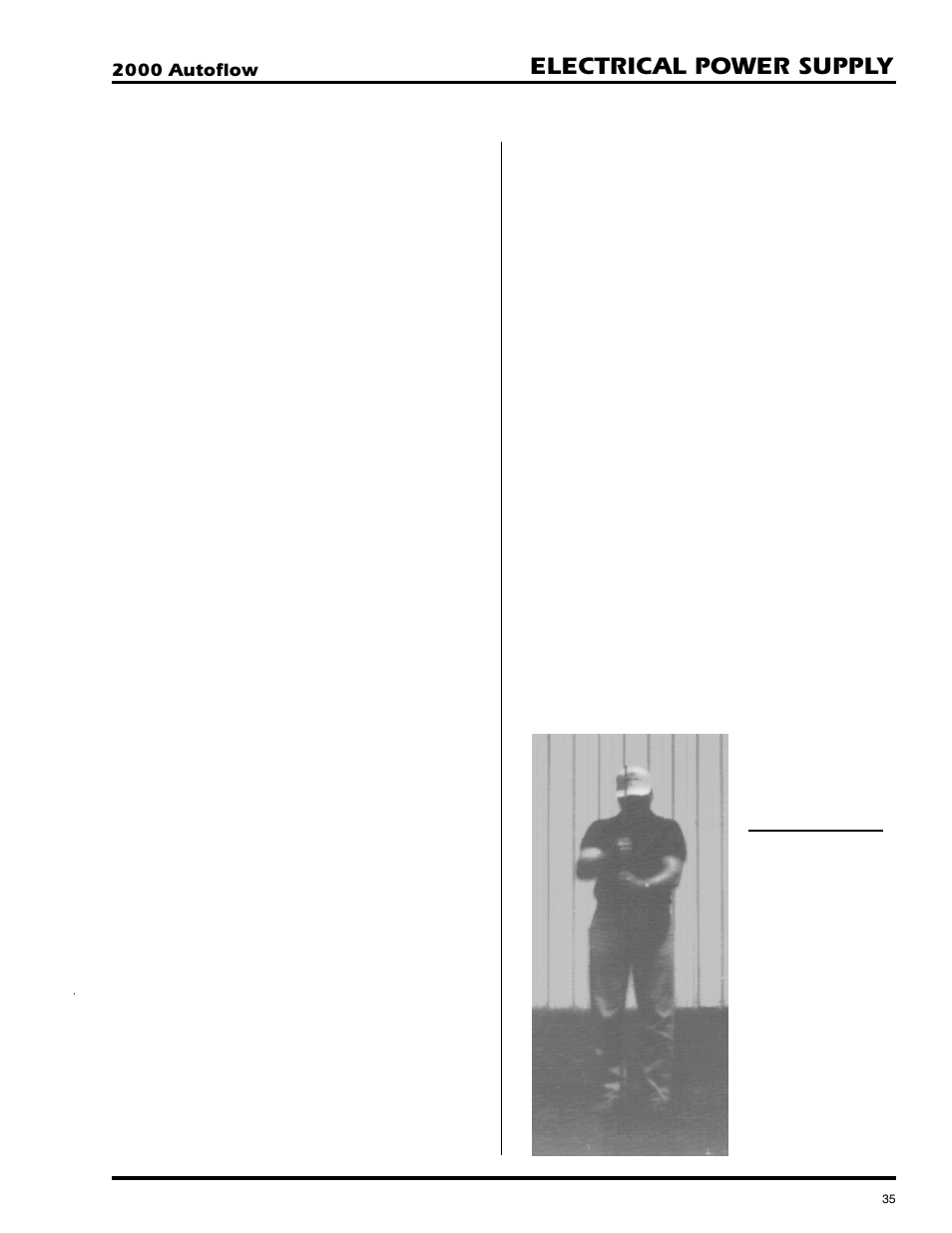 Electrical power supply, Power supply, Machine to earth grounding | GSI Outdoors AUTOFLOW 2TF User Manual | Page 35 / 57
