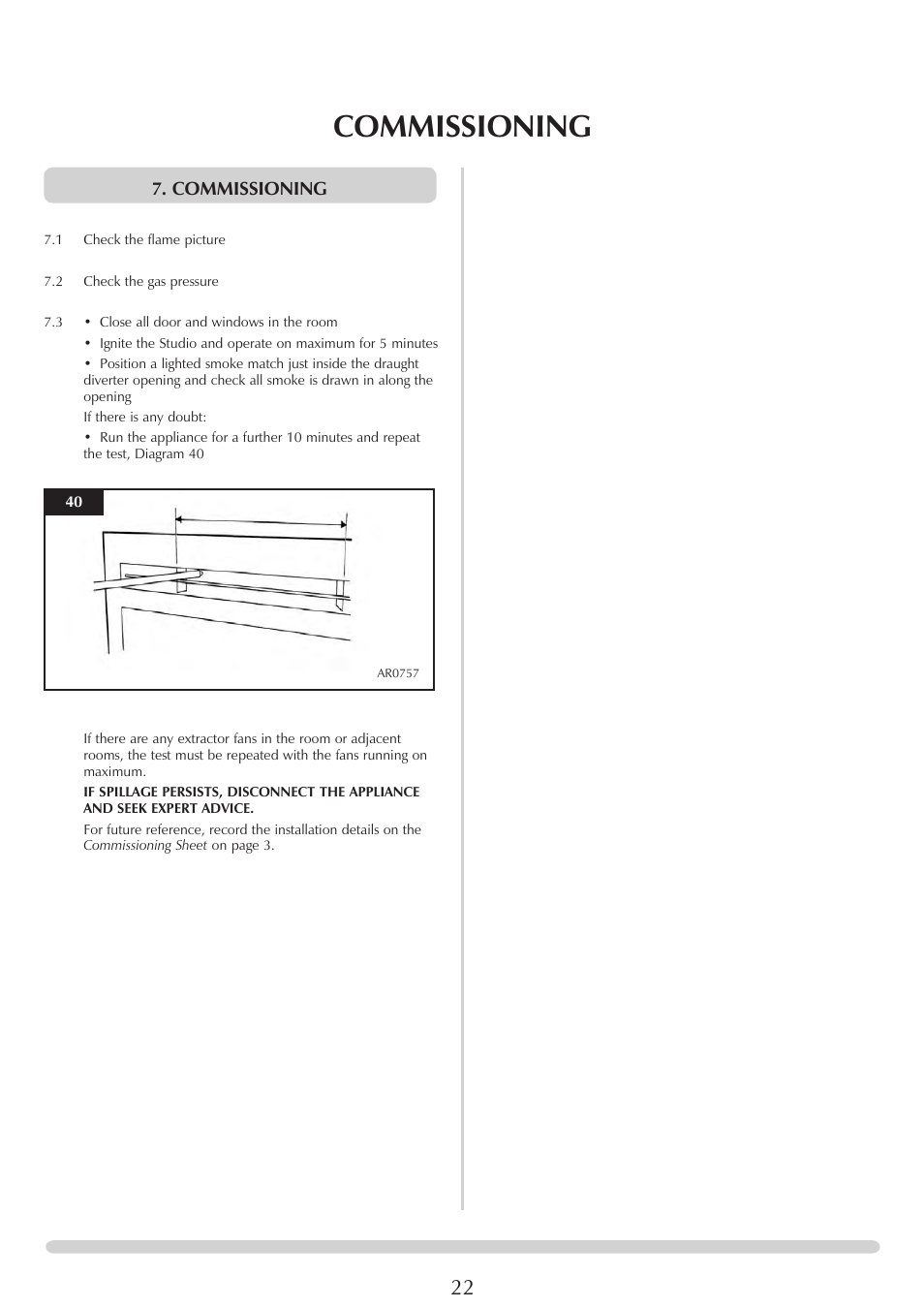 Commissioning | Stovax STUDIO 8700CFCHEC User Manual | Page 22 / 33