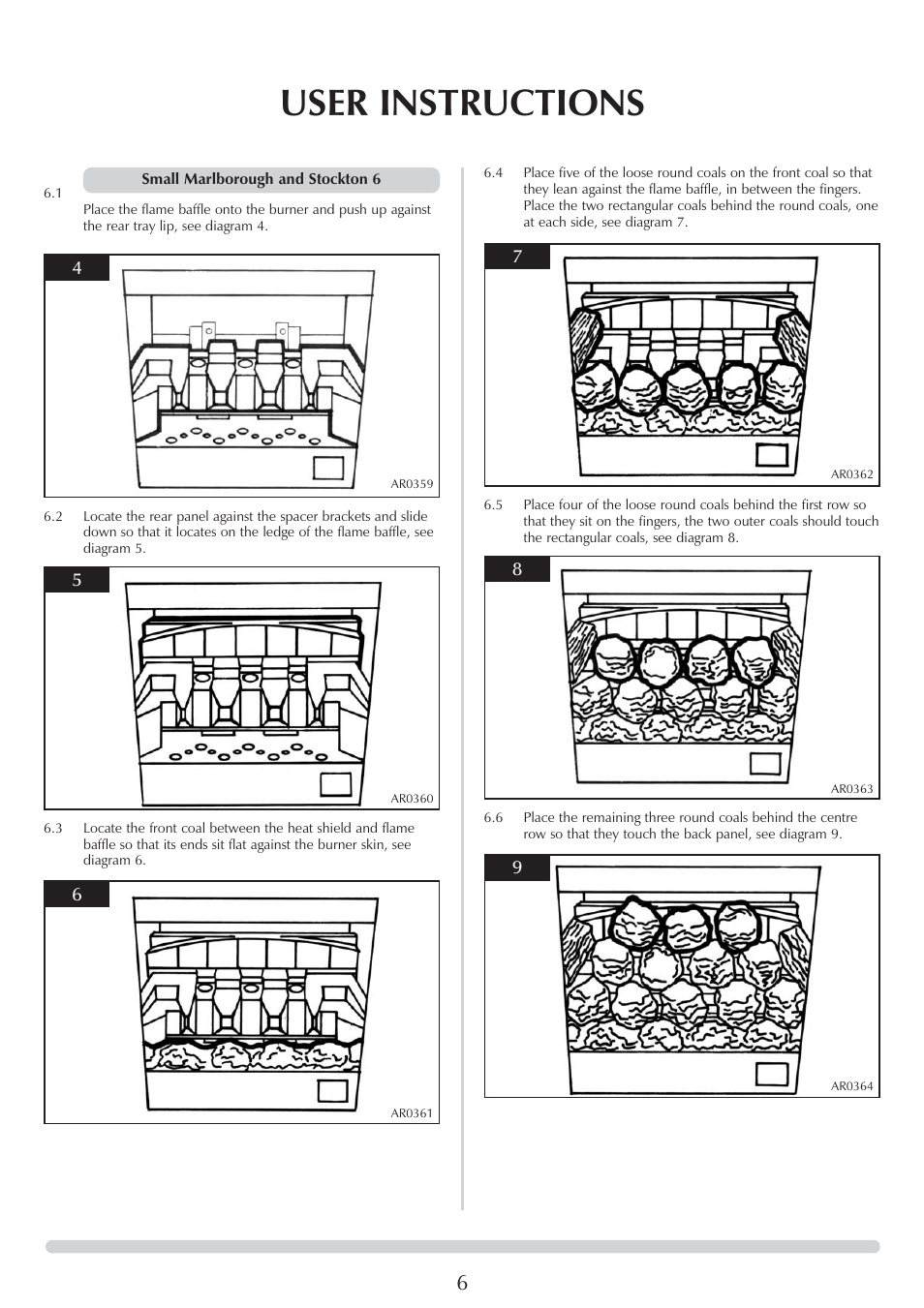 User instructions | Stovax 8564 User Manual | Page 6 / 28