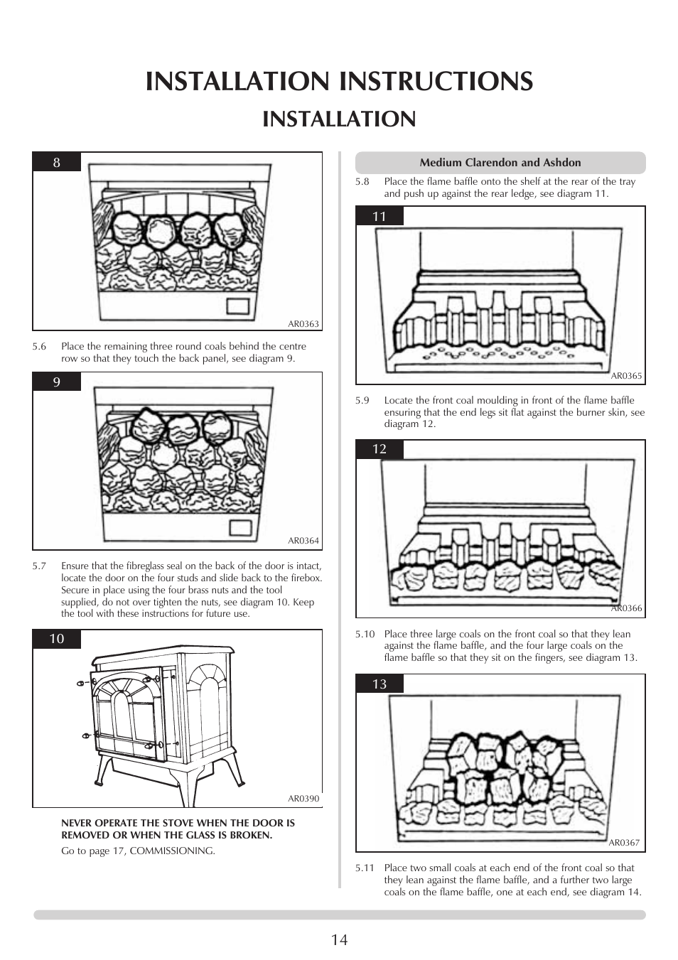 Installation instructions, Installation | Stovax 8542-P8542 User Manual | Page 14 / 28