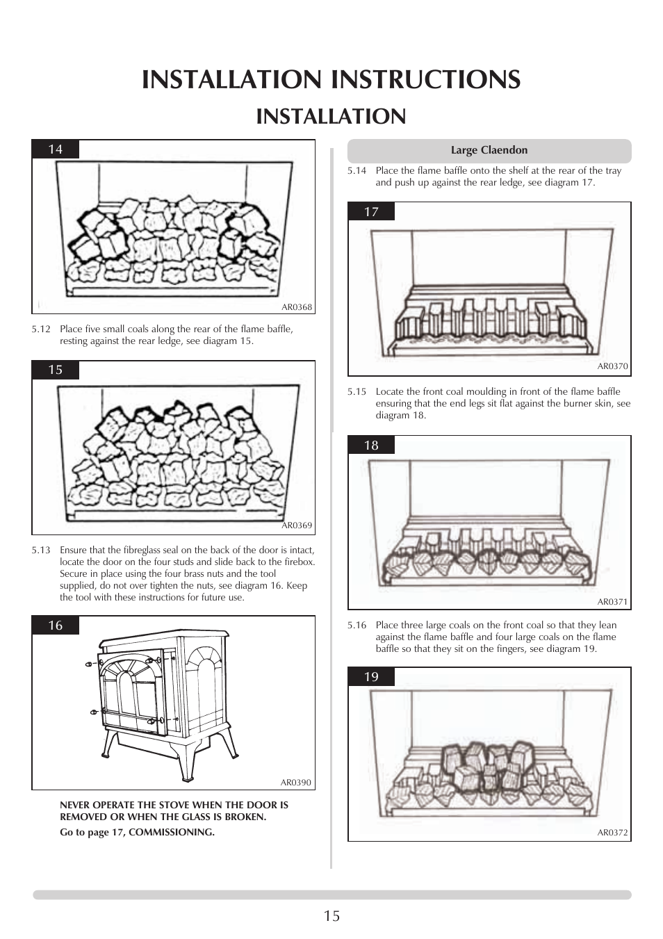 Installation instructions, Installation | Stovax 8542-P8542 User Manual | Page 15 / 28