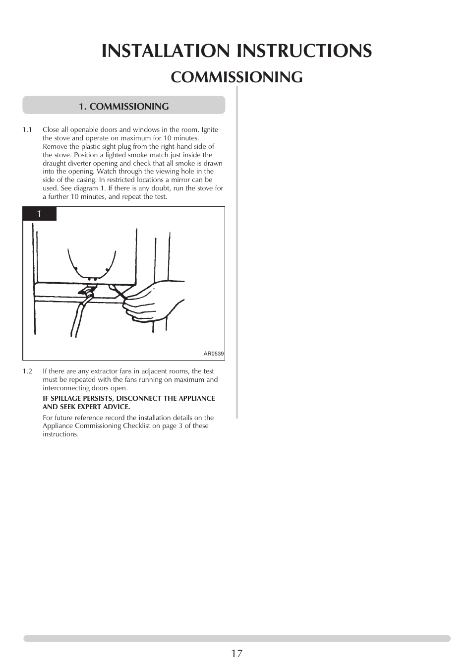 Installation instructions, Commissioning | Stovax 8542-P8542 User Manual | Page 17 / 28