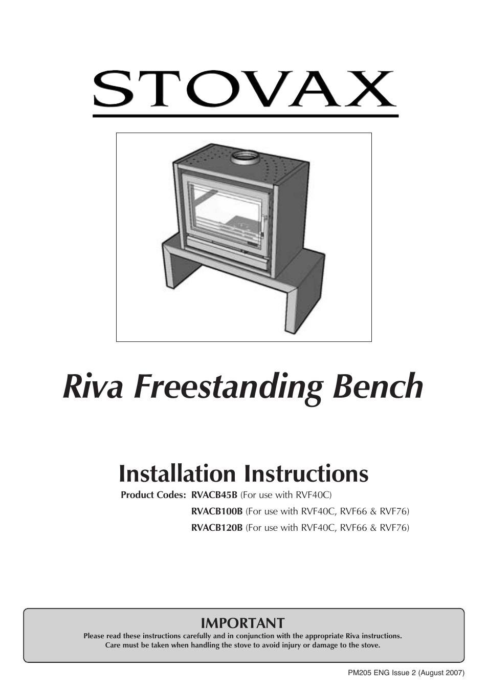 Stovax RVACB45B User Manual | 4 pages