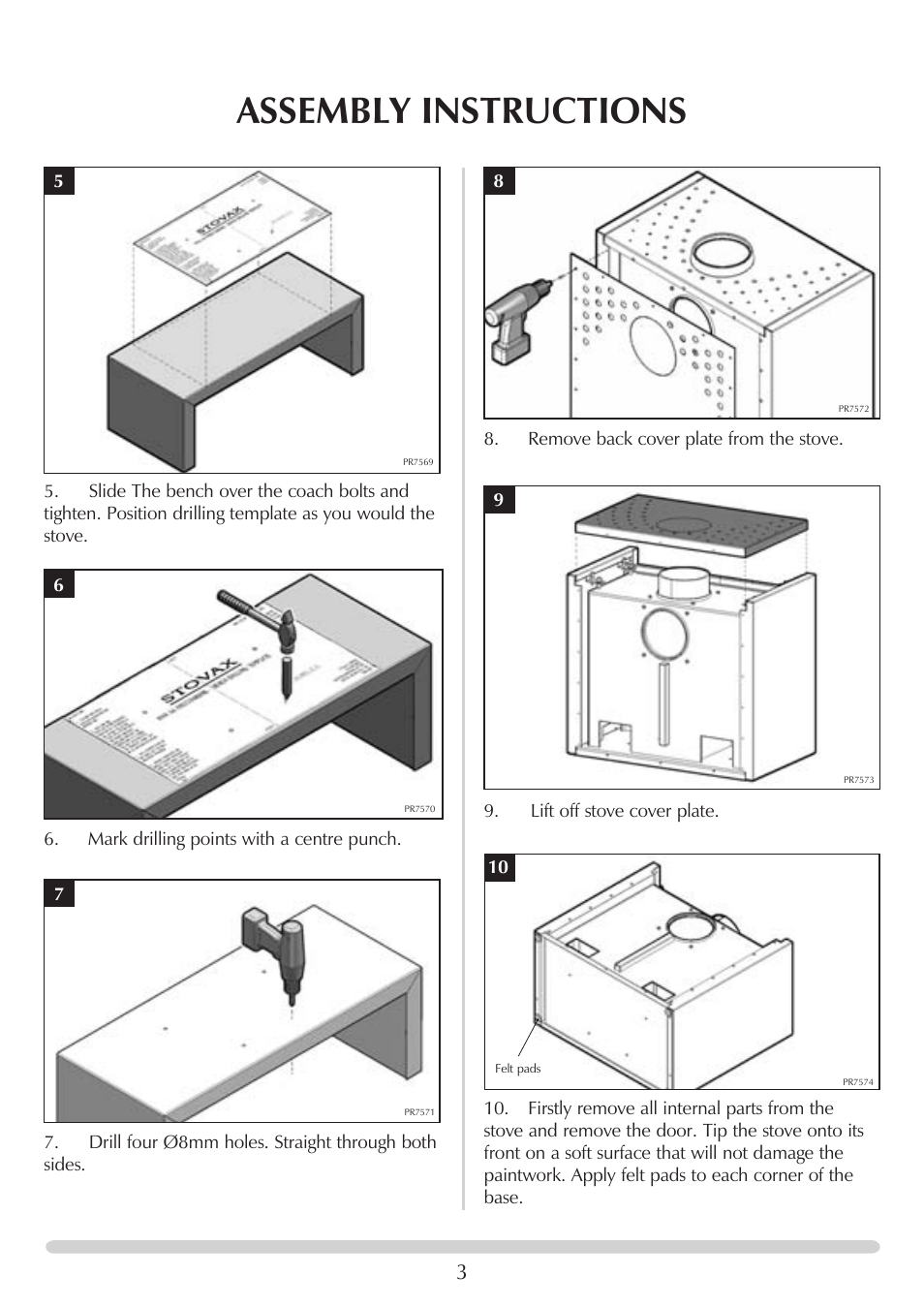 Assembly instructions | Stovax RVACB45B User Manual | Page 3 / 4