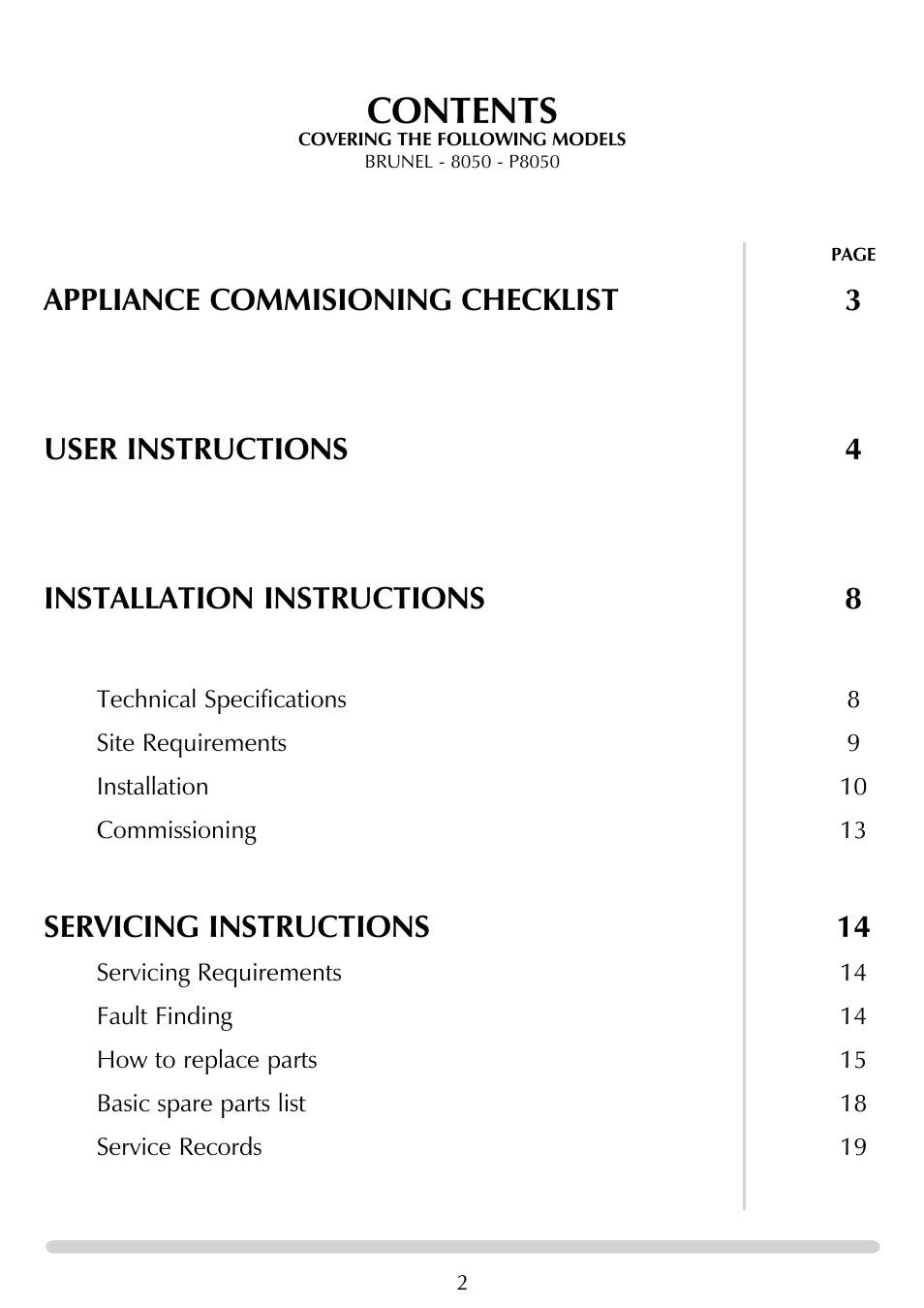 Stovax Brunel 8050 User Manual | Page 2 / 20