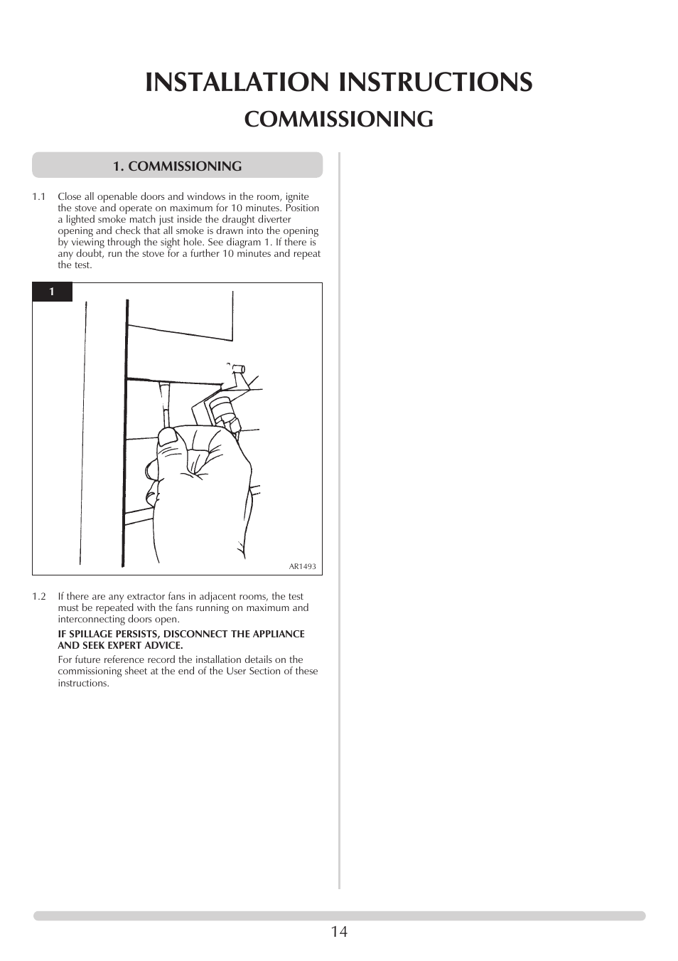 Installation instructions, Commissioning | Stovax 705088 User Manual | Page 14 / 23