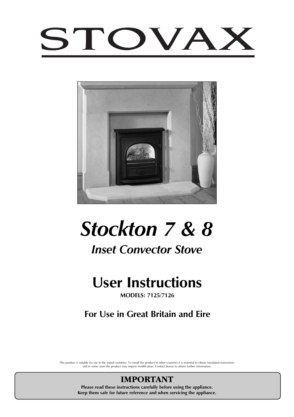 Stovax 7125 User Manual | 12 pages