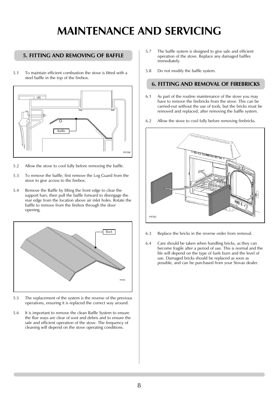 Maintenance and servicing | Stovax 7125 User Manual | Page 8 / 12