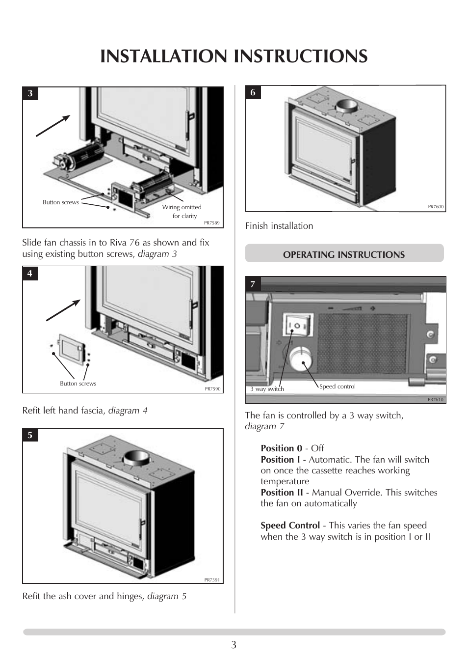 Installation instructions | Stovax RV76FK User Manual | Page 3 / 4