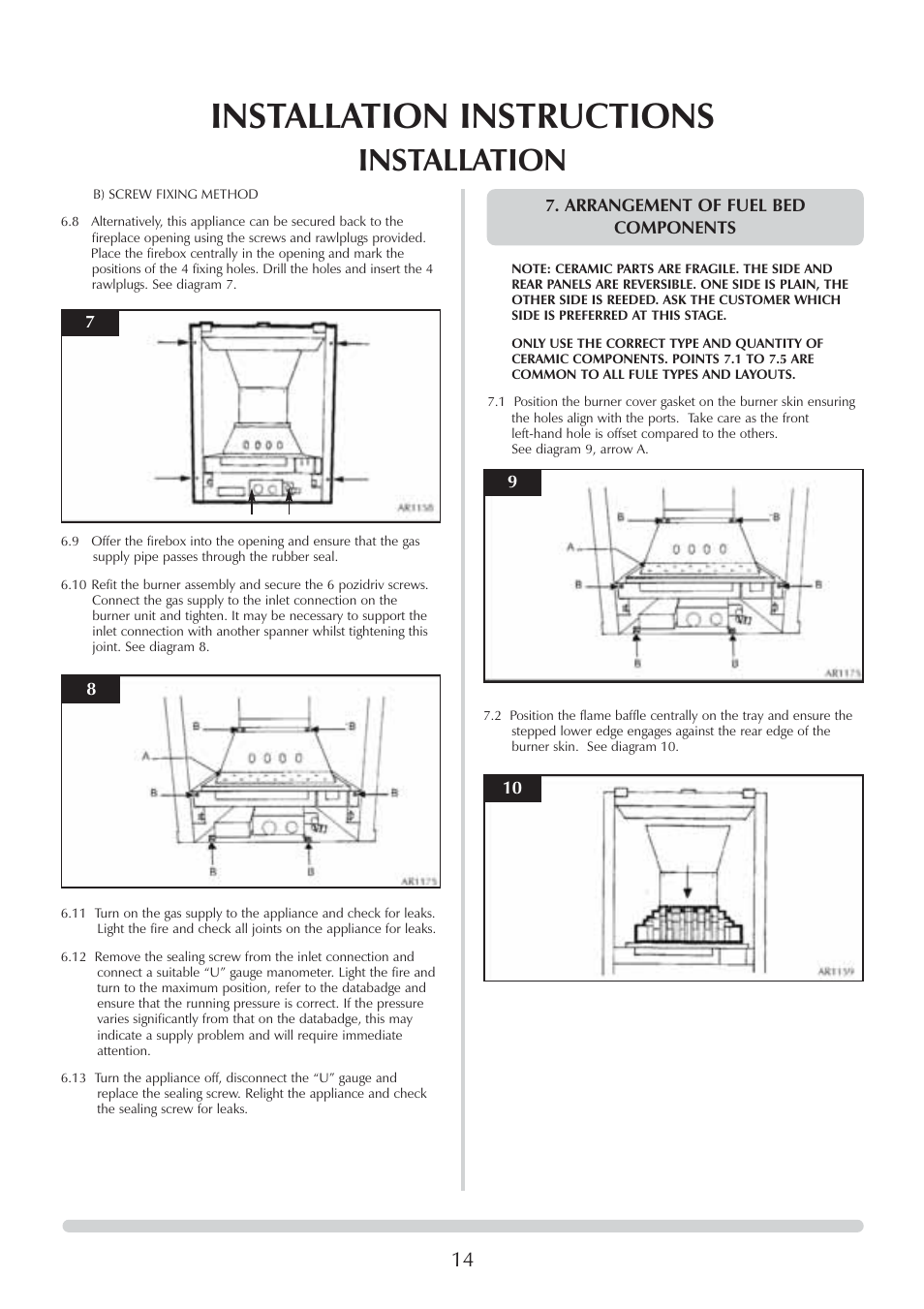 Installation instructions, Installation | Stovax Logic Hotbox & Convector Fire User Manual | Page 14 / 24