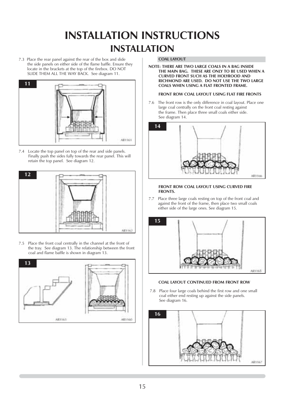 Installation instructions, Installation | Stovax Logic Hotbox & Convector Fire User Manual | Page 15 / 24