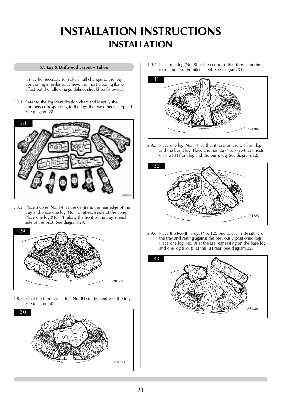 Installation instructions, Installation | Stovax Chamonix & Aspen (P)8135**UC User Manual | Page 21 / 32