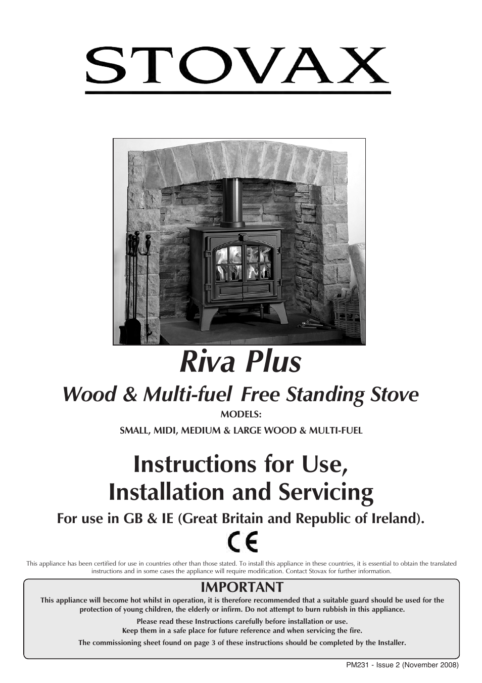 Stovax Riva Plus Midi Wood & Multi-fuel User Manual | 32 pages