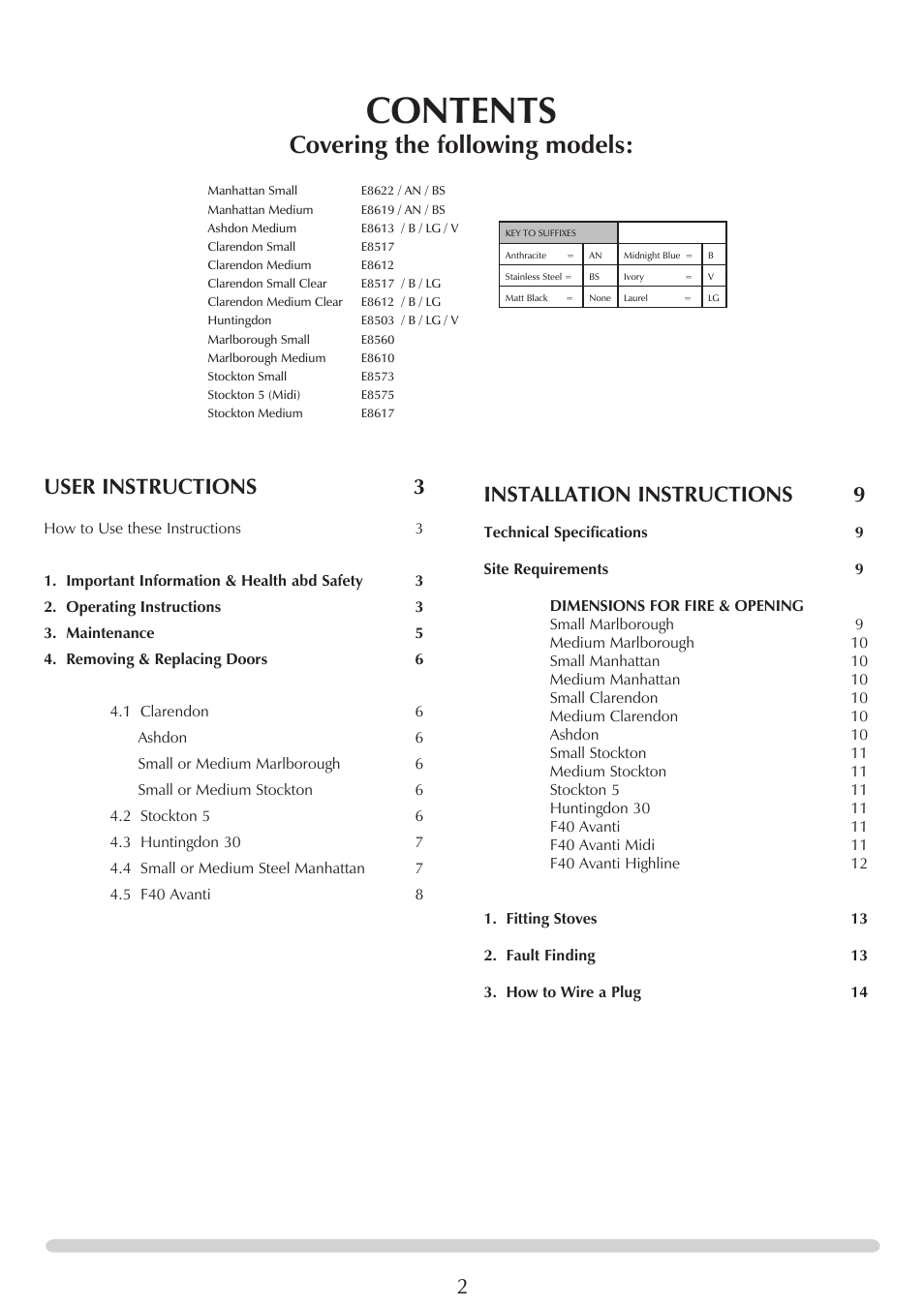 Stovax Electric Stove Range User Manual | Page 2 / 15