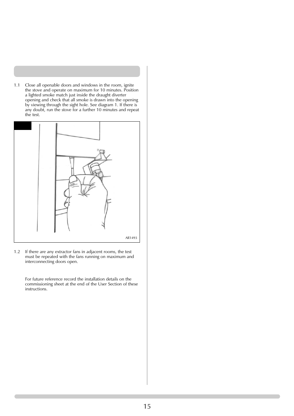 Installation instructions, Commissioning | Stovax Steel Manhattan Log Effect Stove Range User Manual | Page 15 / 25