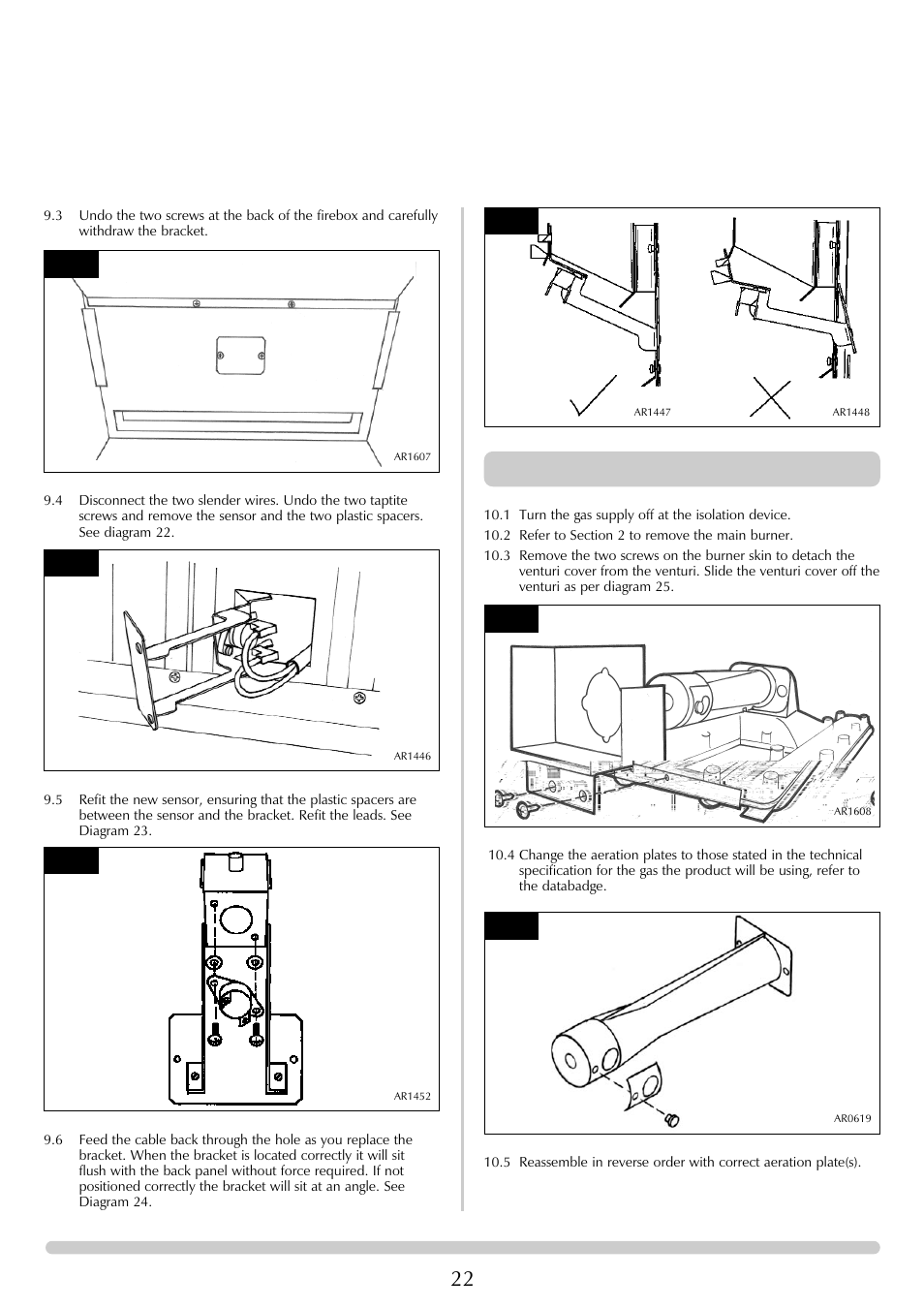 Servicing instructions, Replacing parts, Primary aeration plate | Stovax Steel Manhattan Log Effect Stove Range User Manual | Page 22 / 25