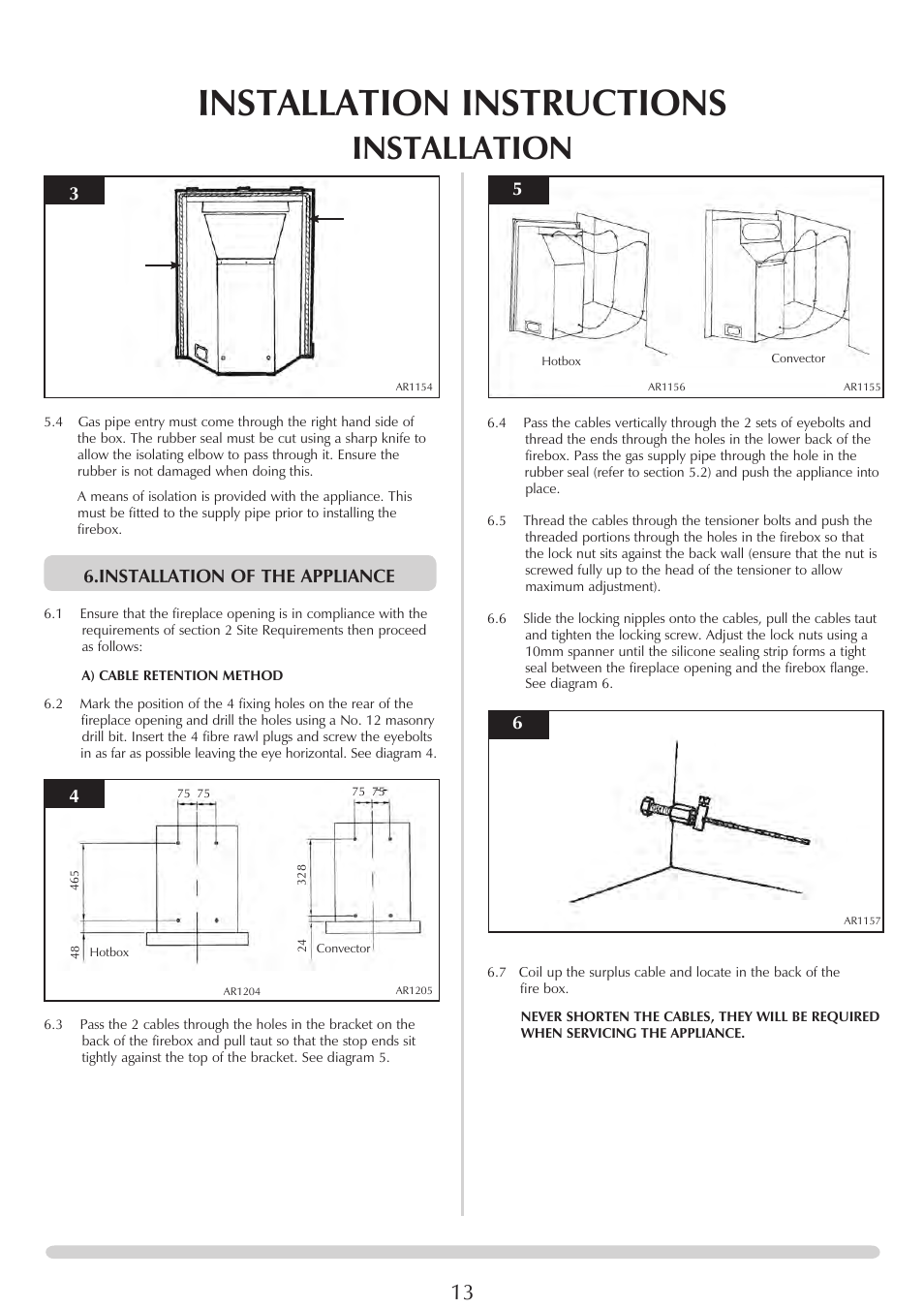 Installation instructions, Installation, Installation of the appliance | Stovax PR0696 User Manual | Page 13 / 25