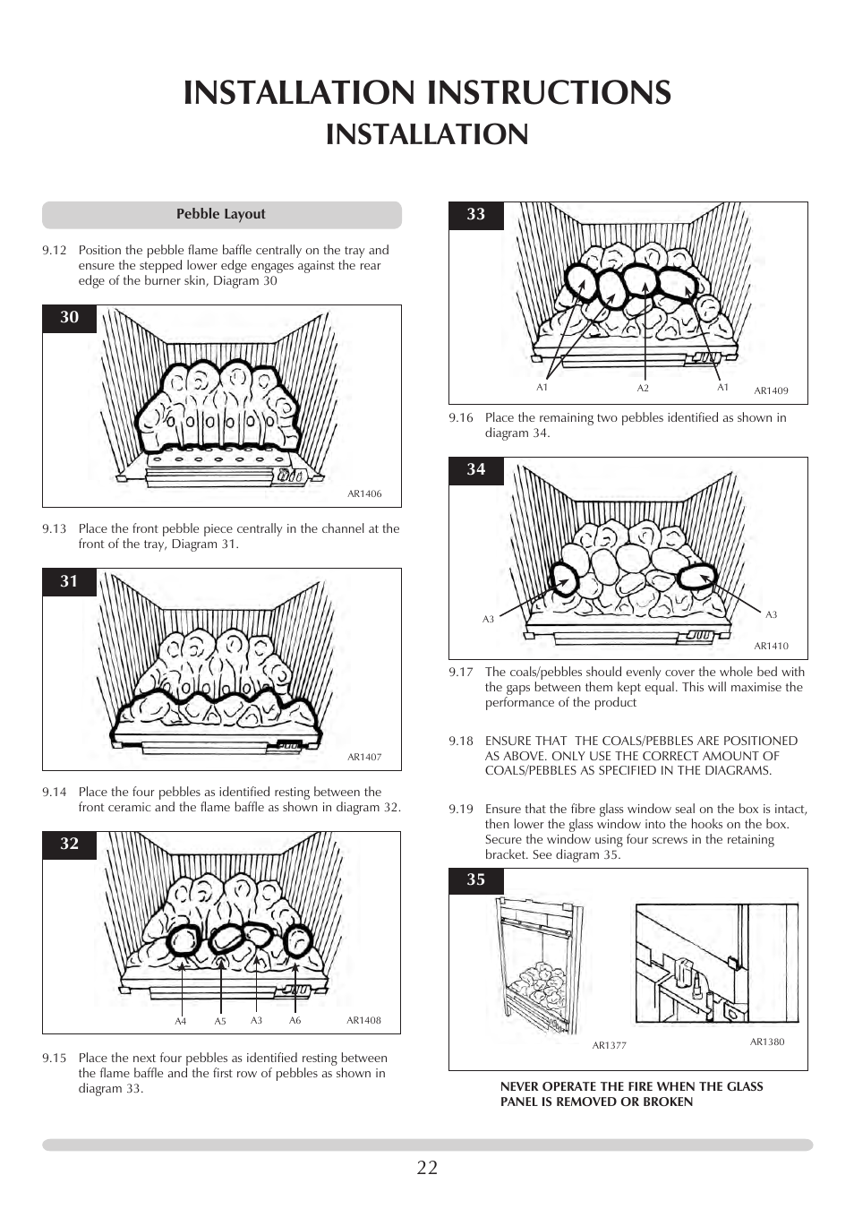 Installation instructions, Installation | Stovax PR0741 User Manual | Page 22 / 34