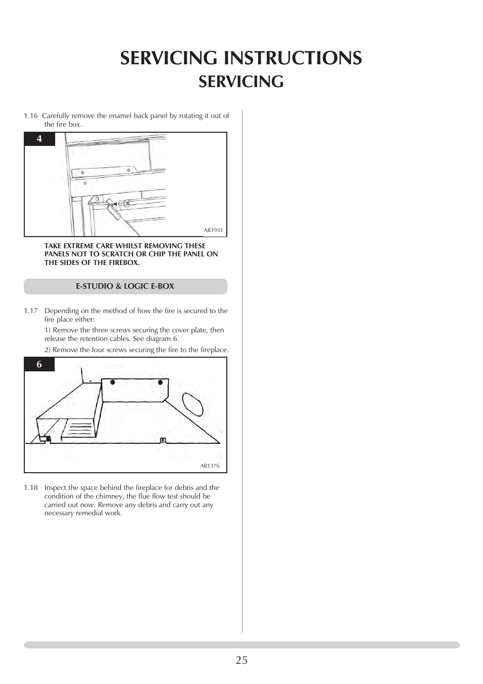 Servicing instructions, Servicing | Stovax PR0741 User Manual | Page 25 / 34