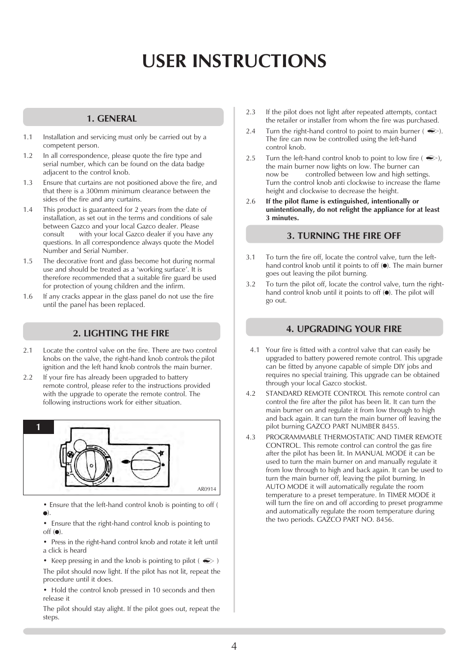 User instructions, General, Lighting the fire | Turning the fire off, Upgrading your fire | Stovax PR0741 User Manual | Page 4 / 34