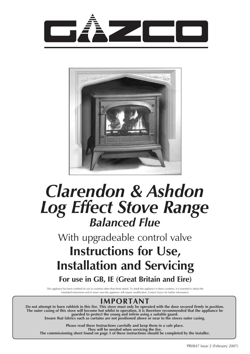 Stovax Clarendon & Ashdon ASHDON 8546LUC-P8546LUC User Manual | 27 pages