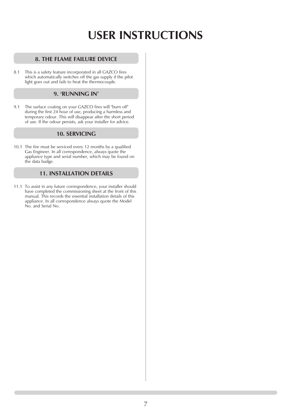 User instructions | Stovax Clarendon & Ashdon ASHDON 8546LUC-P8546LUC User Manual | Page 7 / 27