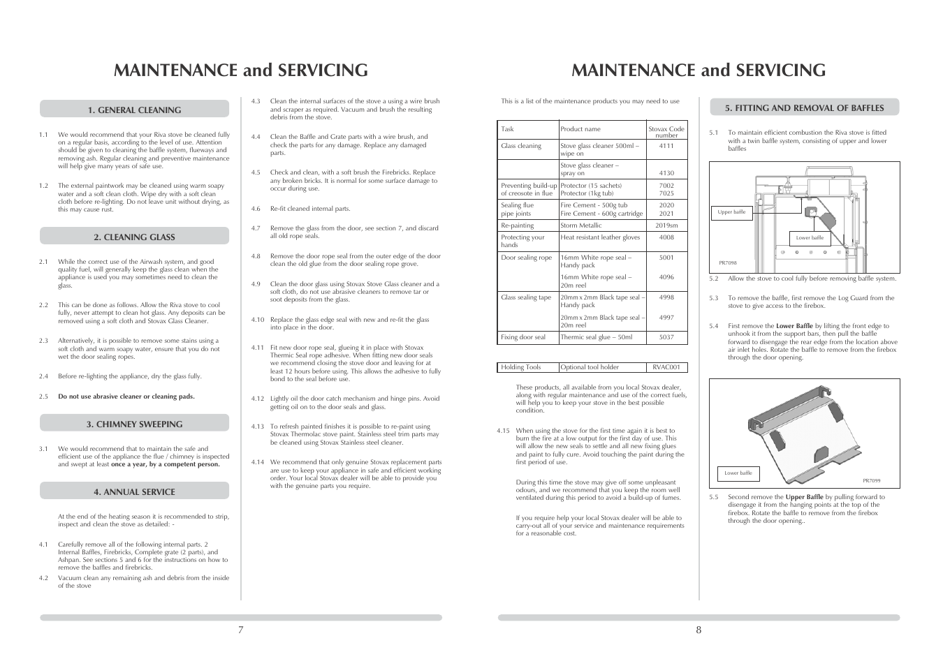 Maintenance and servicing | Stovax RVF40C User Manual | Page 4 / 6