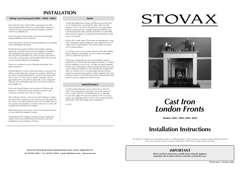 Stovax 8901 User Manual | 2 pages