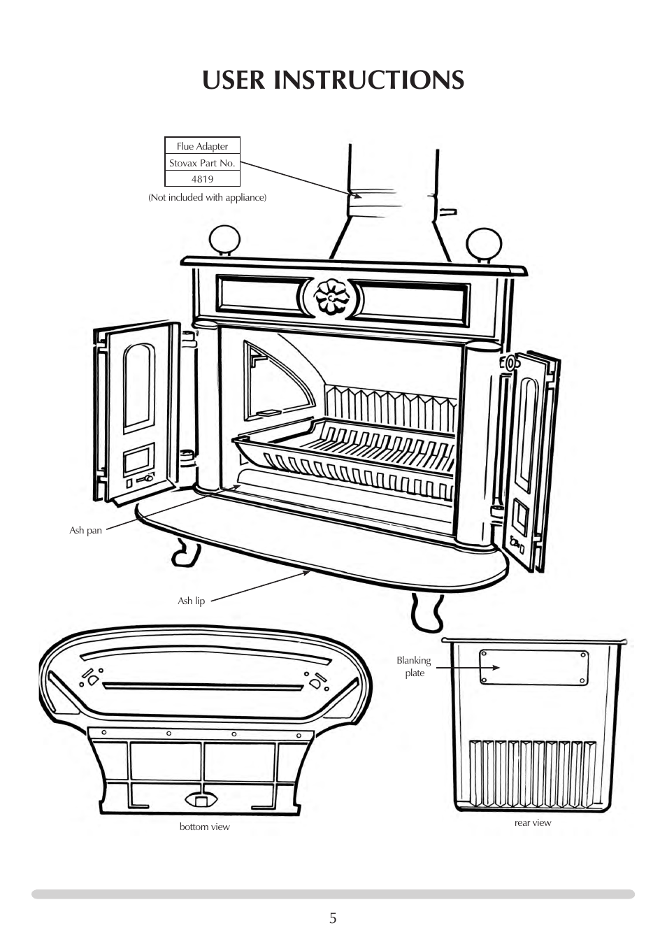 User instructions | Stovax REGENCY 1000 User Manual | Page 5 / 26