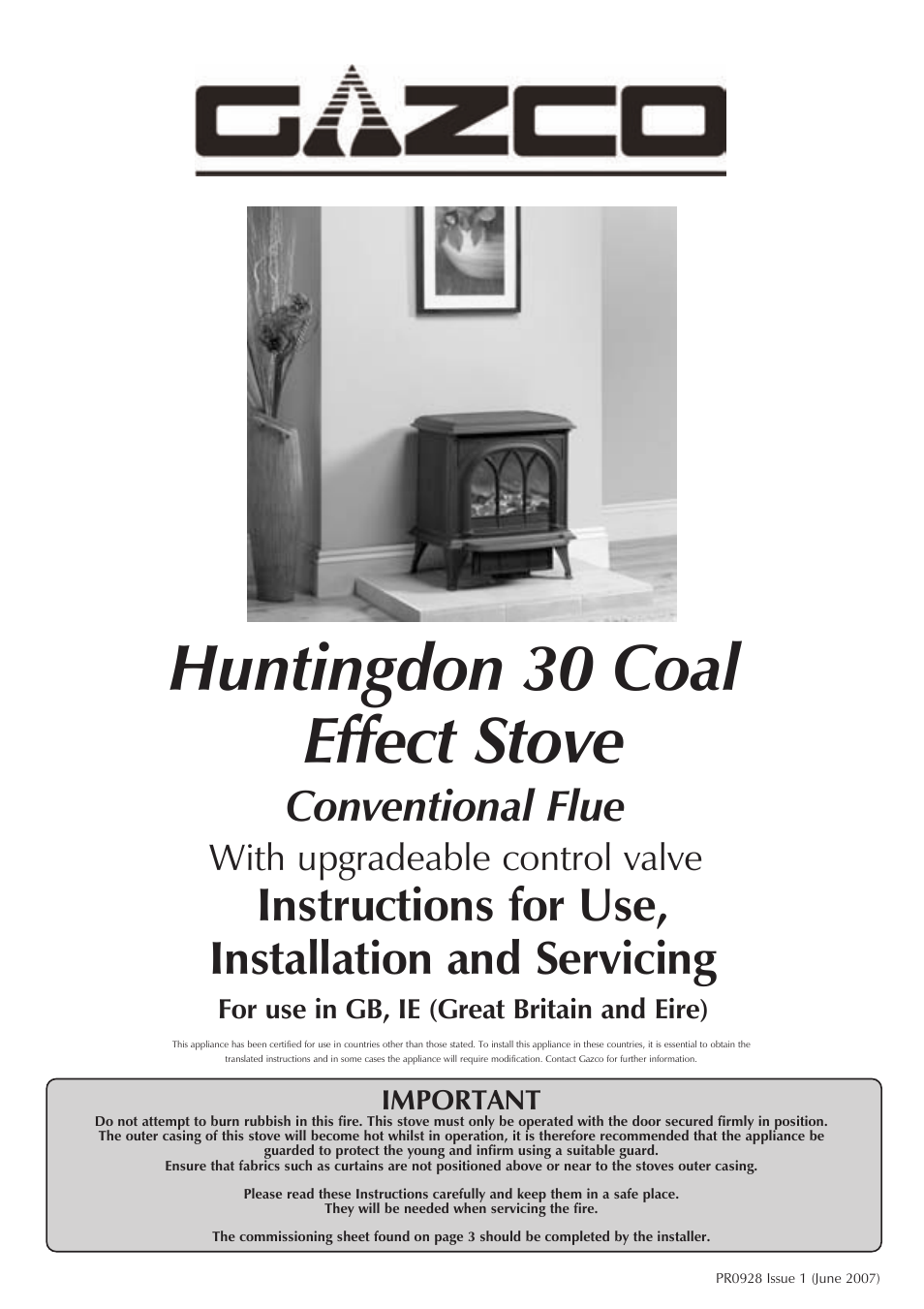 Stovax Huntingdon 30 User Manual | 23 pages