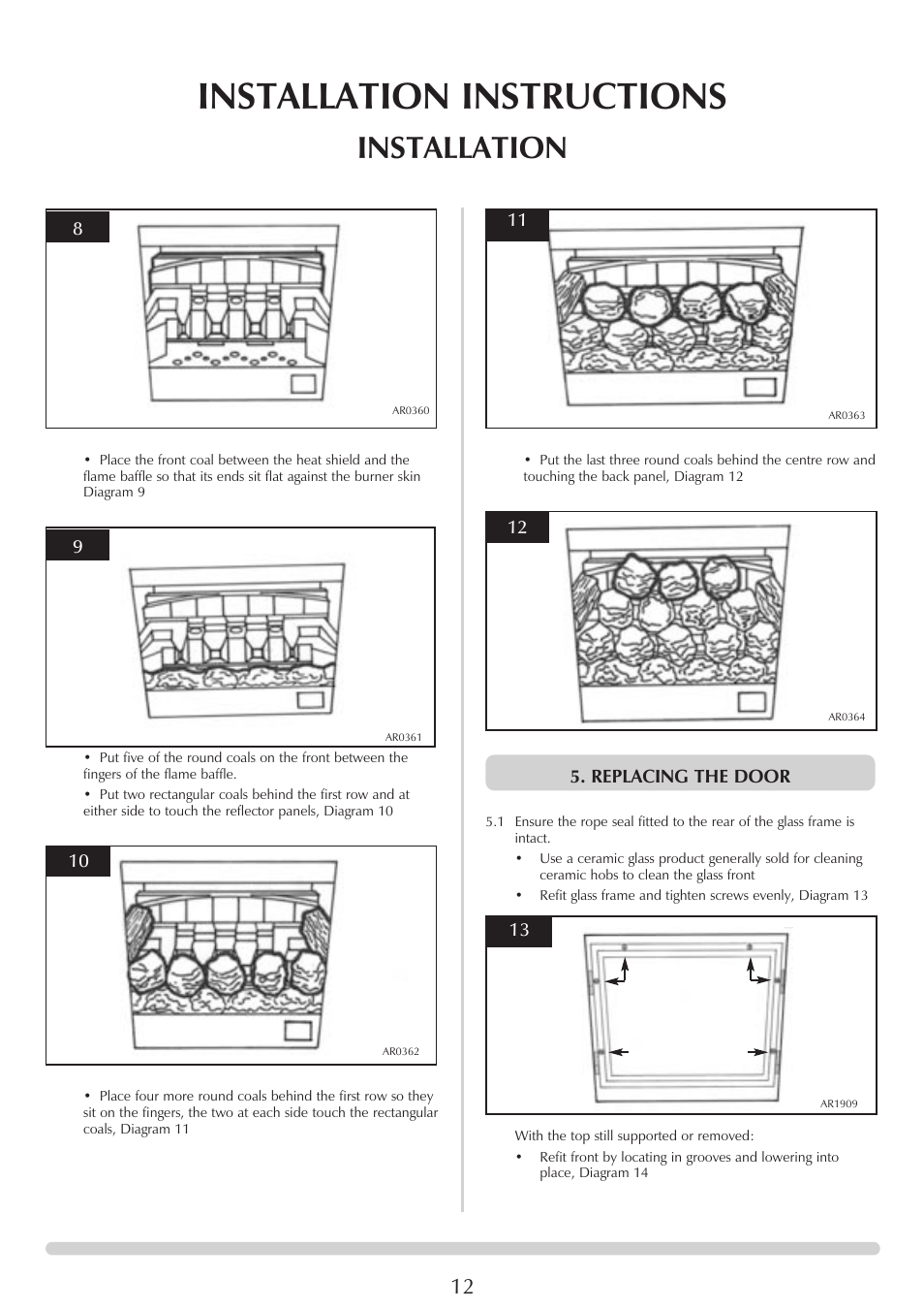 Installation instructions, Installation | Stovax Huntingdon 30 User Manual | Page 12 / 23