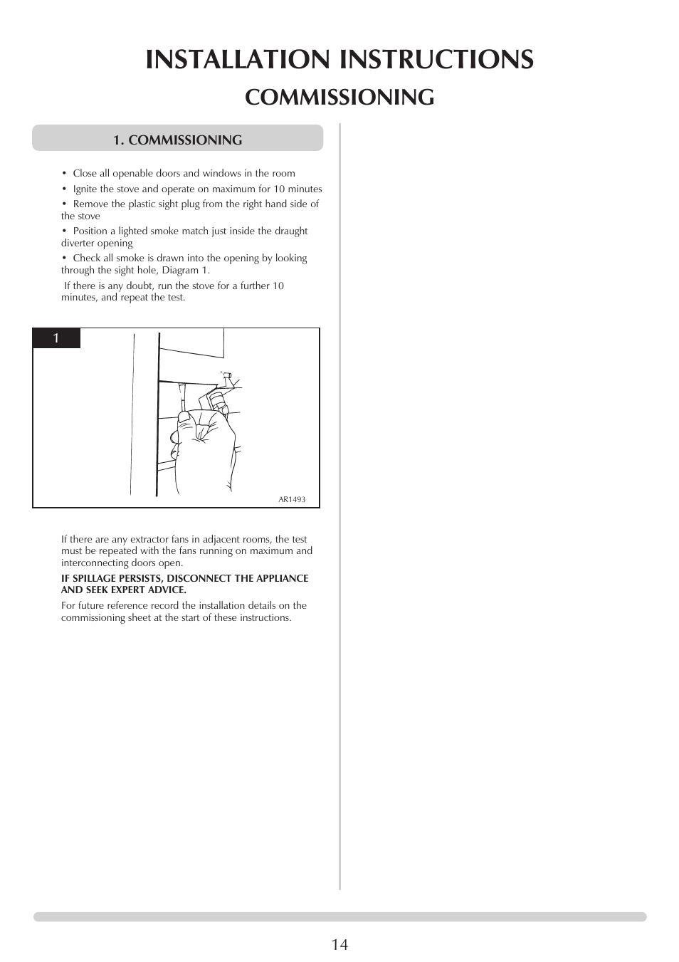 Installation instructions, Commissioning | Stovax Huntingdon 30 User Manual | Page 14 / 23