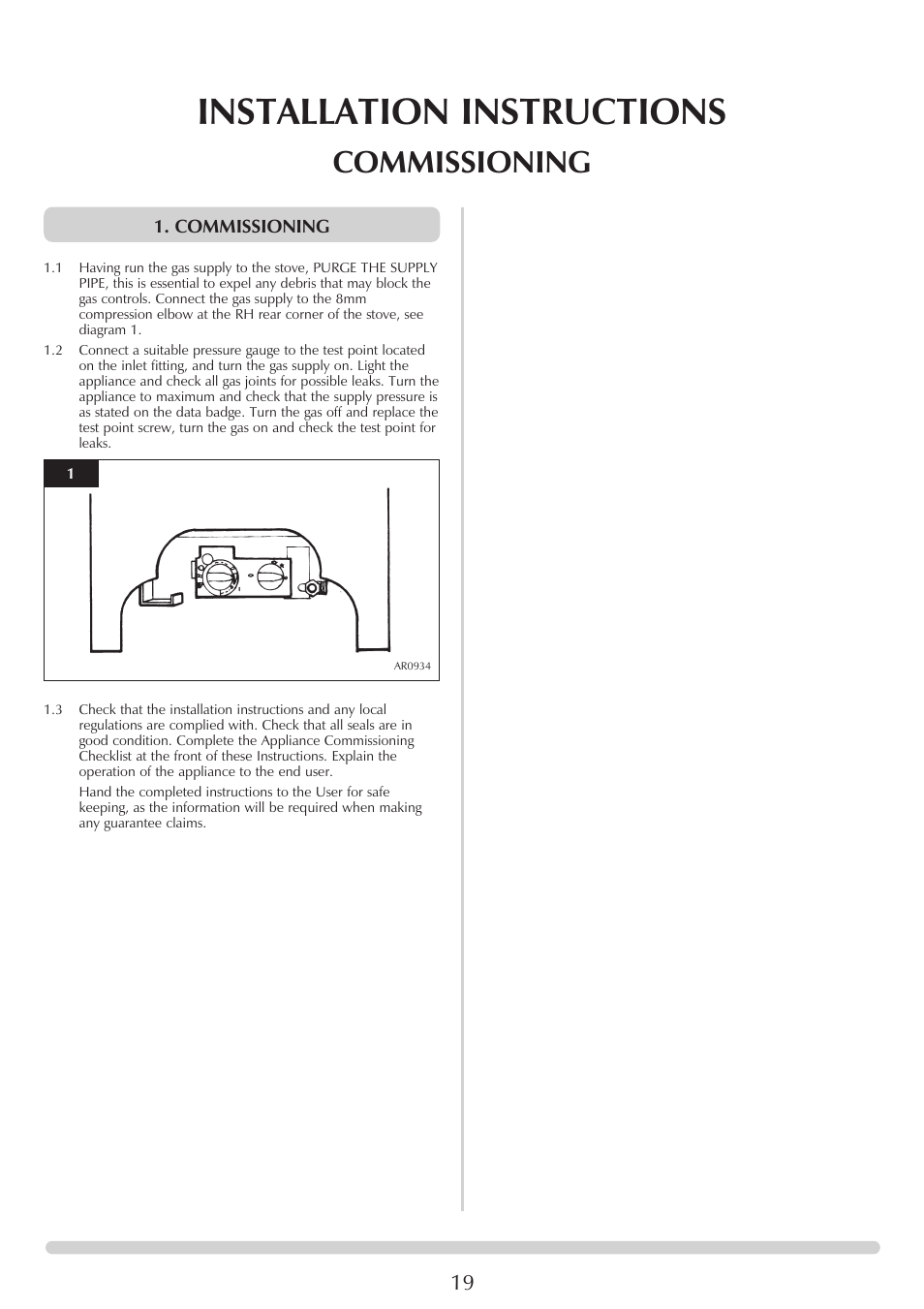 Installation instructions, Commissioning | Stovax Marlborough & Stockton Stockton Log Effect Stove Range User Manual | Page 19 / 27