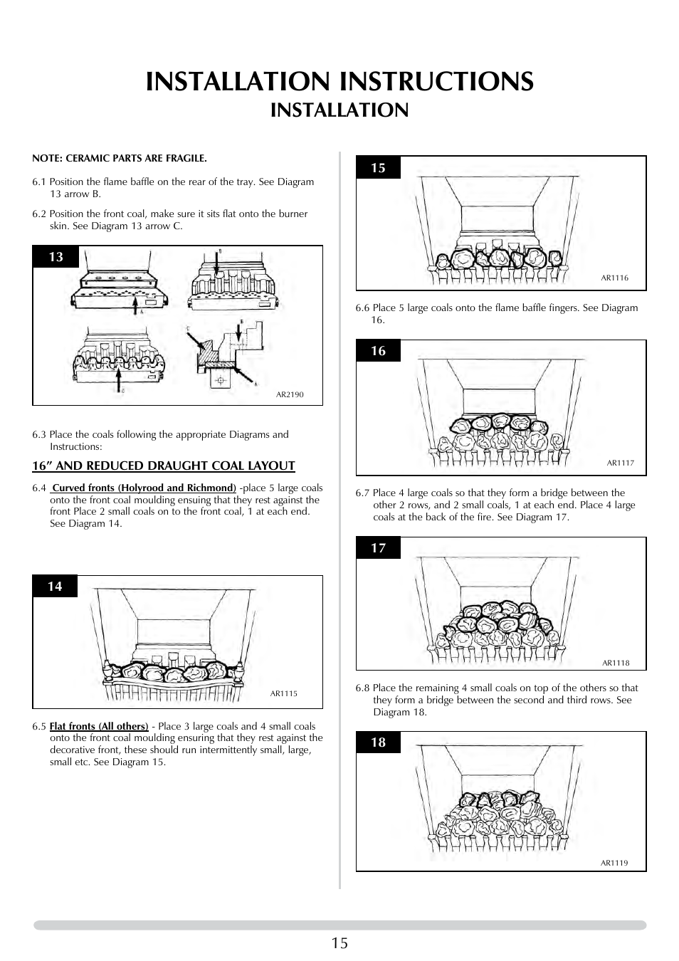 Installation instructions, Installation | Stovax 8455 User Manual | Page 15 / 26