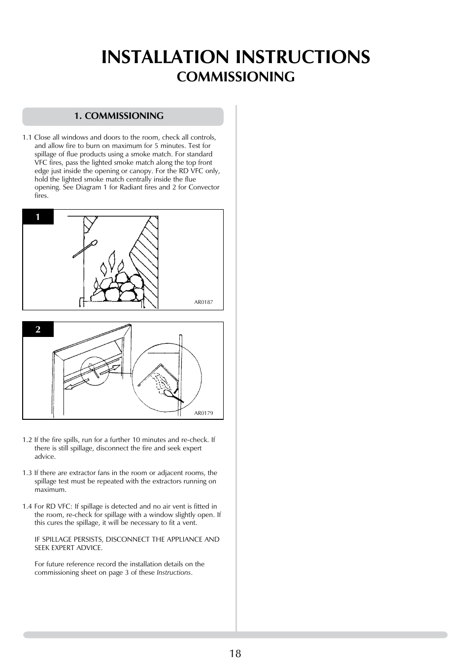 Installation instructions, Commissioning | Stovax 8455 User Manual | Page 18 / 26