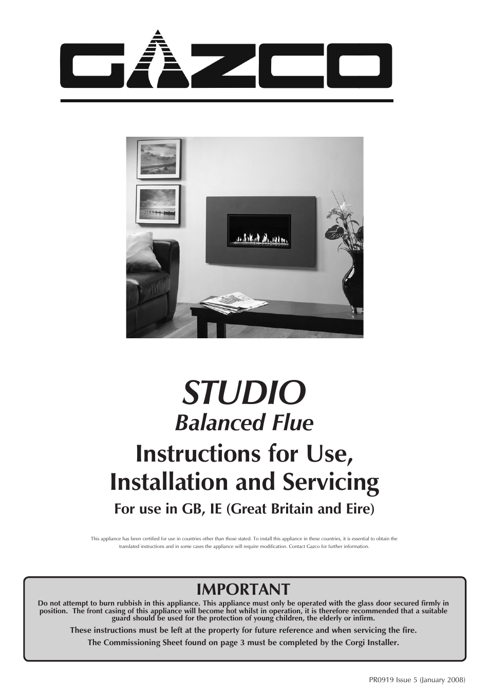 Stovax PR0919 User Manual | 33 pages