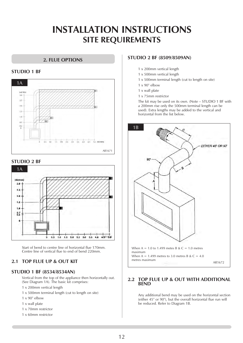 Installation instructions, Site requirements | Stovax PR0919 User Manual | Page 12 / 33