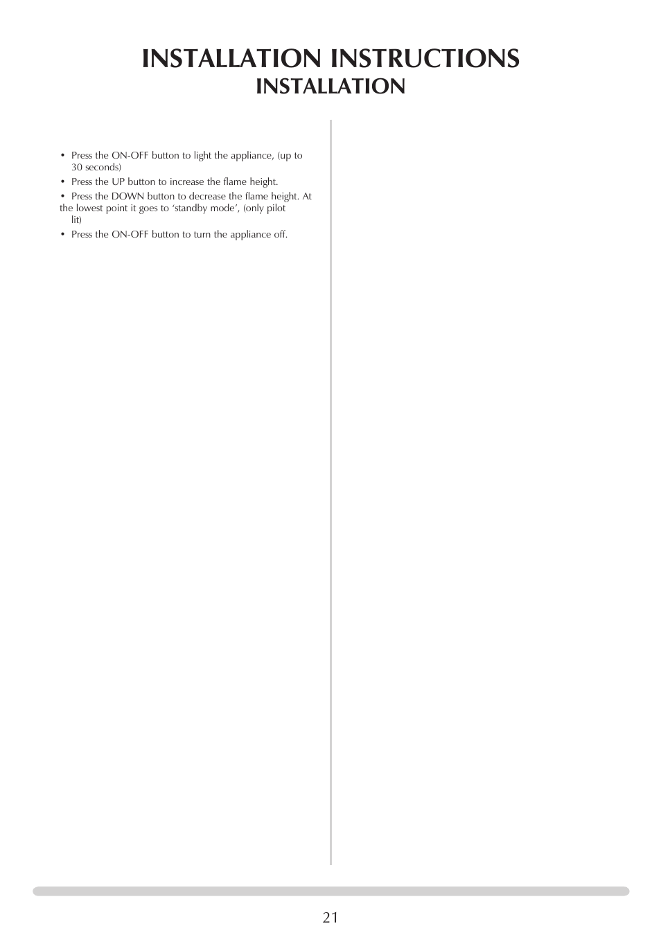 Installation instructions, Installation | Stovax PR0919 User Manual | Page 21 / 33