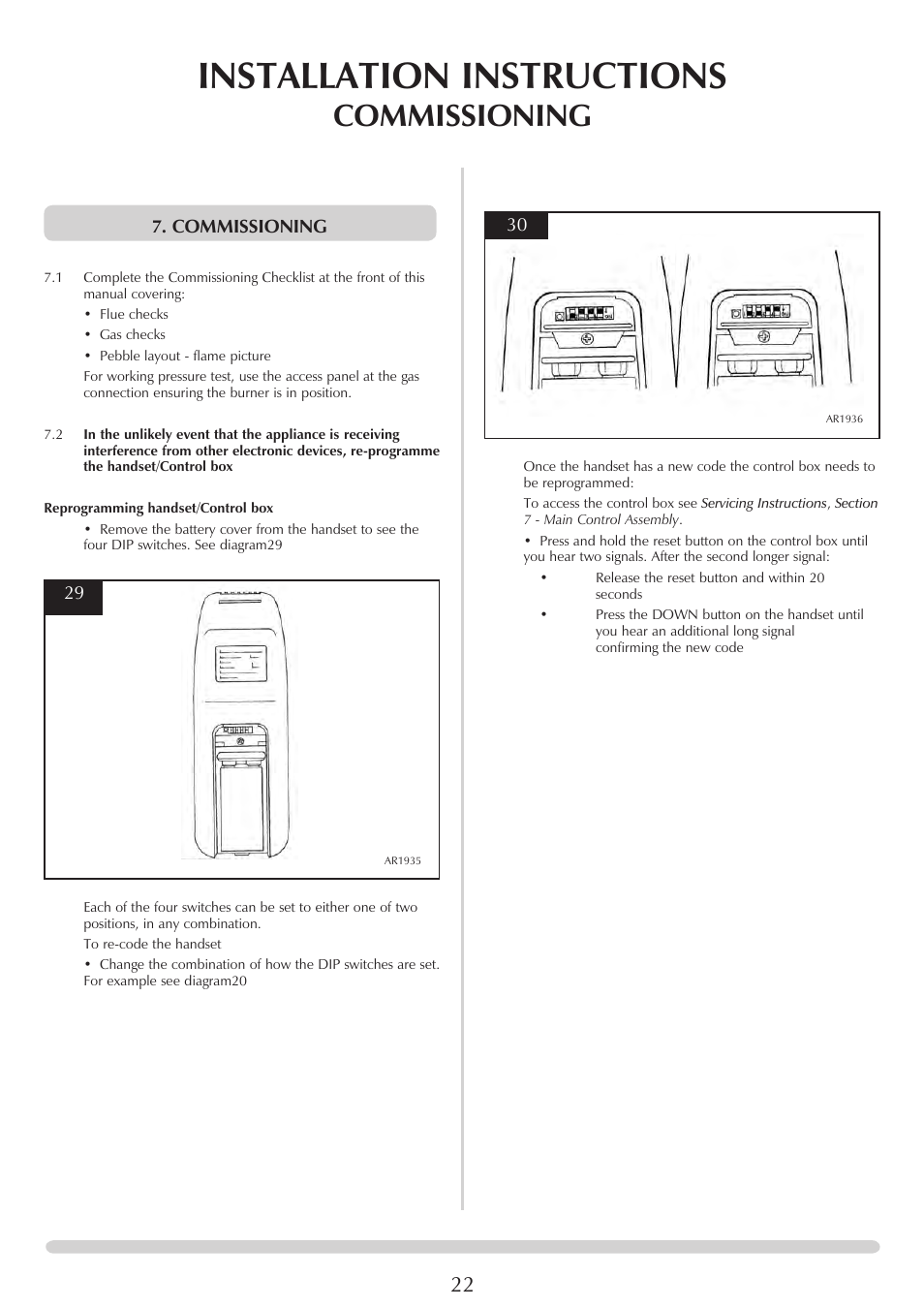 Installation instructions, Commissioning | Stovax PR0919 User Manual | Page 22 / 33