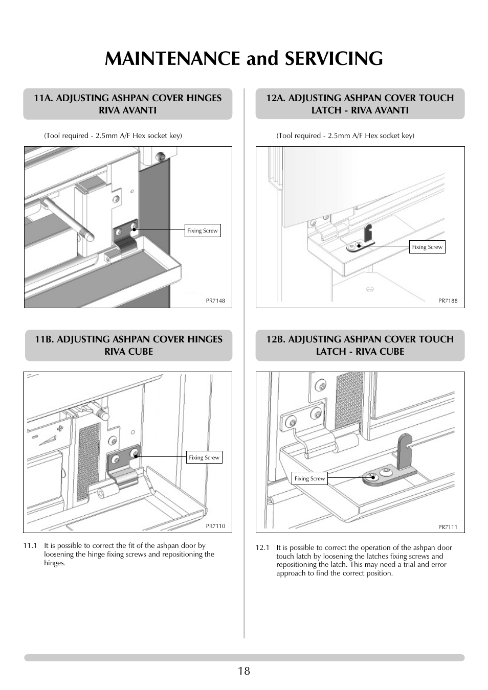 Maintenance and servicing | Stovax RVF40AVM User Manual | Page 18 / 24