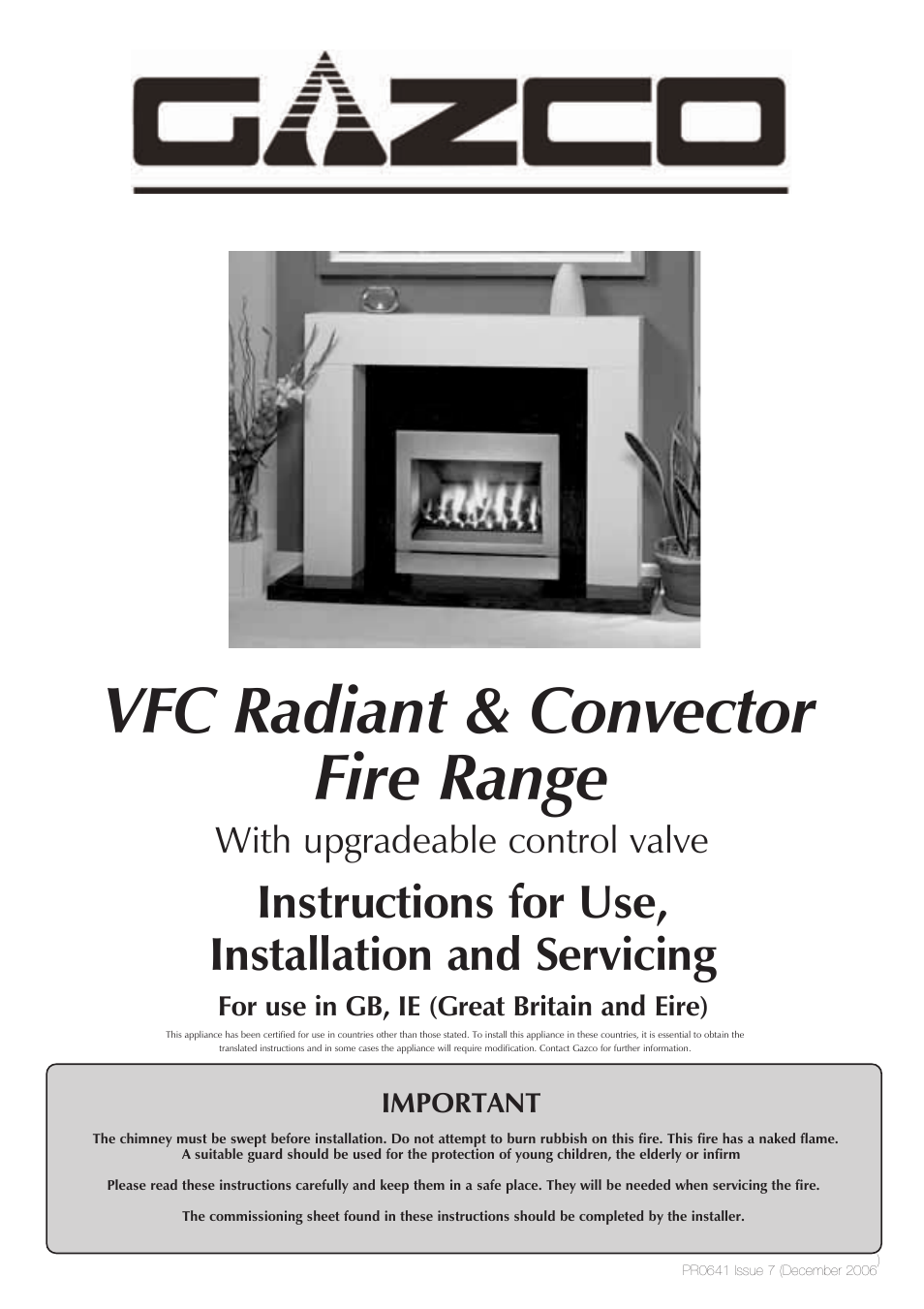 Stovax VFC Radiant & Convector Fire Range User Manual | 24 pages