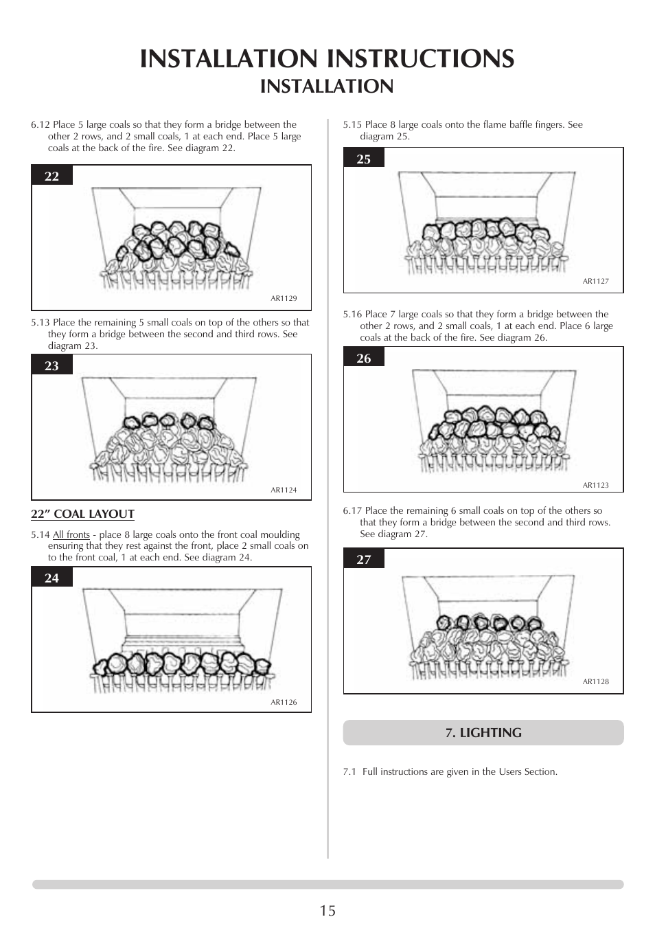 Installation instructions, Installation | Stovax VFC Radiant & Convector Fire Range User Manual | Page 15 / 24