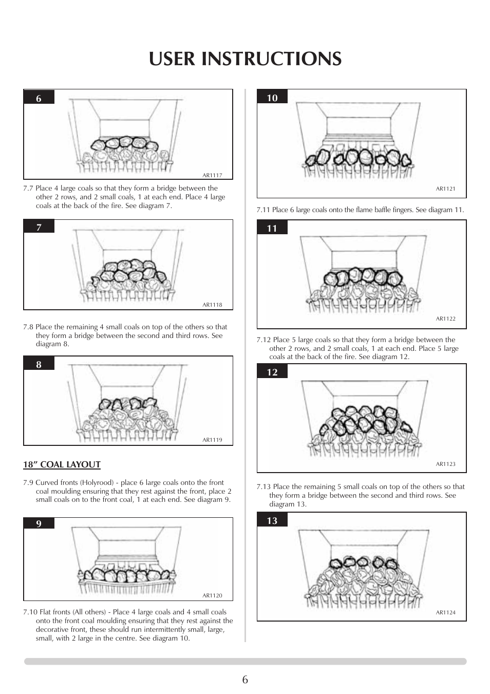 User instructions | Stovax VFC Radiant & Convector Fire Range User Manual | Page 6 / 24